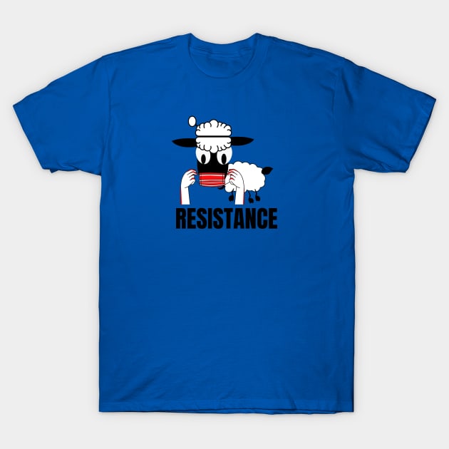 Sheep resistance with a red mask T-Shirt by JulieVie Design